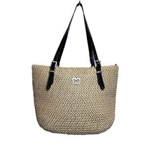 Eric Javits  rehabbed Straw tote bag re painted handles